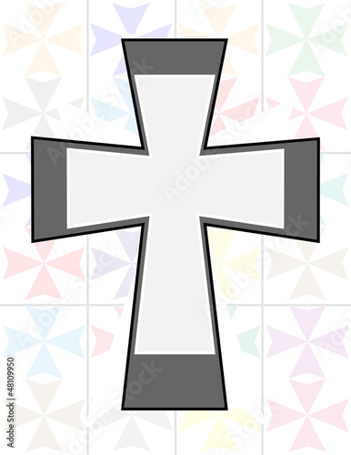 Vector: Jesus Cross in Two Tone Color on The Transparency Cristal Wall Jesus Cross in Two Tone Color on The Transparency Cristal Wall