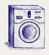 Washing machine. Doodle style