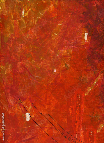 Photo: Red acrylic painting Red acrylic painting
