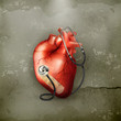 Heart and stethoscope, old-style