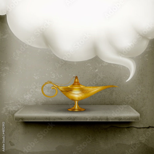 Vector: Oil Lamp, old-style Oil Lamp, old-style