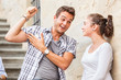 Young Man Flirting with a Girl