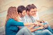 Group of Friends with Tablet PC