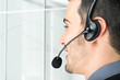 Businessman using an headset
