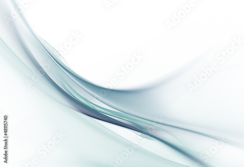 Illustration: Gentle light blue waves on white background Gentle light blue waves on white background