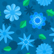 Vector: Seamless background tile of blossoms and leaves Seamless background tile of blossoms and leaves