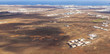aerial of Lanzarote with wind power plant