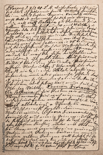 Photo: old letter with handwritten italian text old letter with handwritten italian text