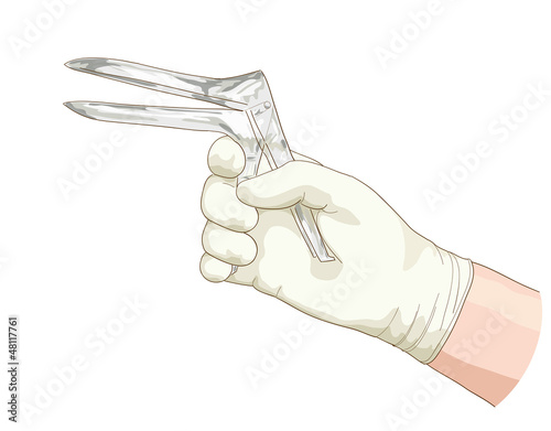 Vector: Gynecologic speculum. Gynecologic speculum.