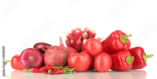 Photo: fresh red vegetables isolated on white fresh red vegetables isolated on white