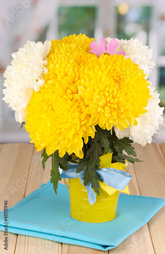 Photo: Beautiful chrysanthemum in pail Beautiful chrysanthemum in pail