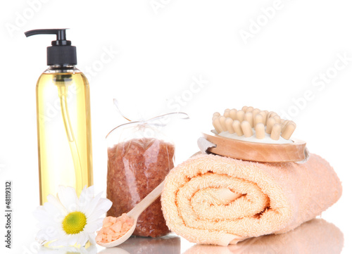 Photo: Set for care of a body isolated on white Set for care of a body isolated on white