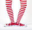 Young girls legs wearing long