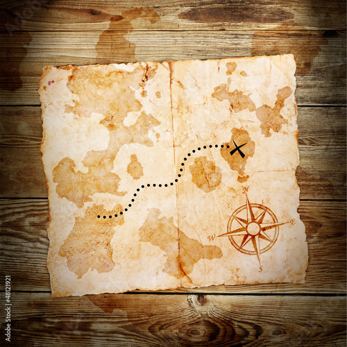 Illustration: old treasure map old treasure map