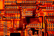 red computer circuit board background
