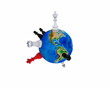 Chess revolve around the world - 3D