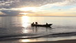 Fisherman on sunrise