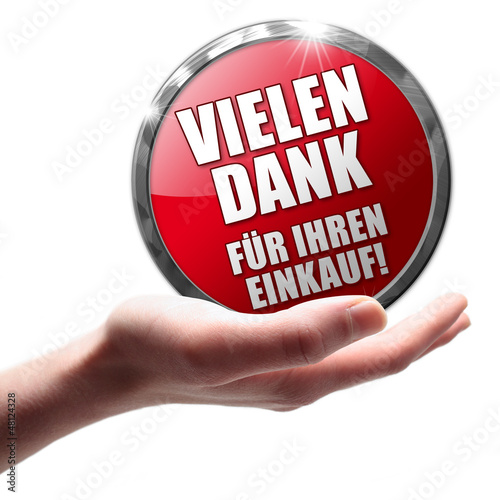 Illustration: Vielen Dank für Ihren Einkauf! Button, Icon Vielen Dank für Ihren Einkauf! Button, Icon