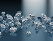 Illustration: Diamonds on blue background Diamonds on blue background