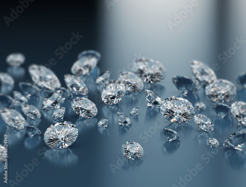 Illustration: Diamonds on blue background Diamonds on blue background