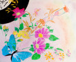 Photo: music and floral abstract background music and floral abstract background