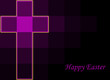 Royal purple and yellow Easter cross background - modern design