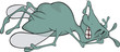 Dead fly. Cartoon