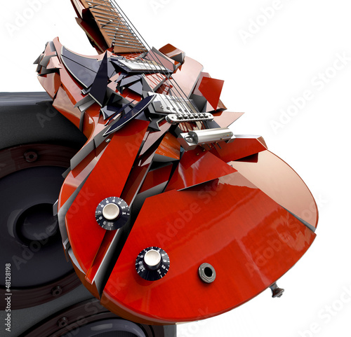 Illustration: smashed guitar smashed guitar