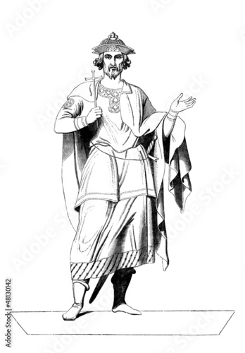 Illustration: Bizantine Hero - style 11th century Bizantine Hero - style 11th century
