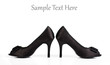 Black high heel women shoes