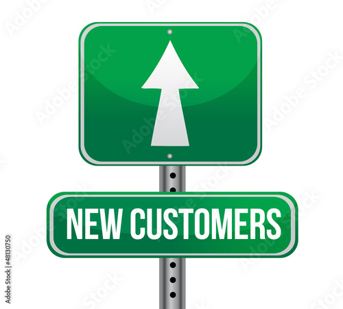 Illustration: new customers traffic sign new customers traffic sign