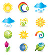 Vektor: Set of icons. Nature and weather Set of icons. Nature and weather