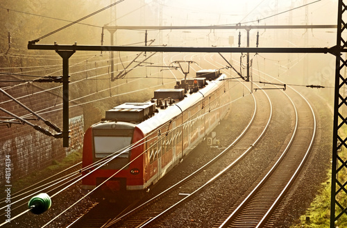 Photo: Elektrotriebwagen S-Bahn Zug am Morgen Elektrotriebwagen S-Bahn Zug am Morgen
