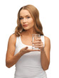 woman with glass of water