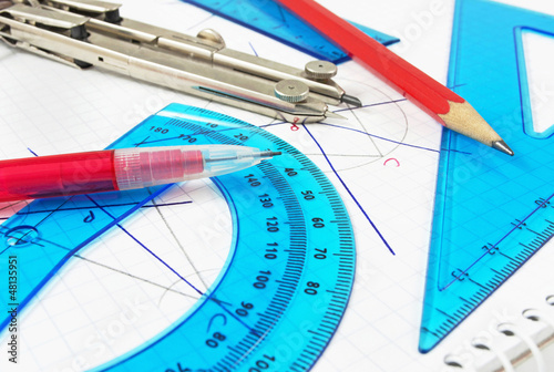 Photo: Geometry equipment close up Geometry equipment close up