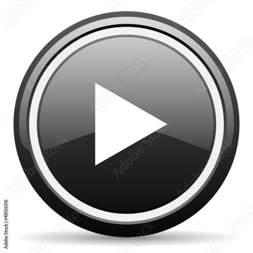 Illustration: play black glossy icon on white background play black glossy icon on white background