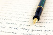 Old letter with fountain pen