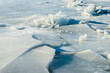 Fragments of ice frozen sea