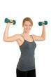 Photo: woman with free weights and motion blur woman with free weights and motion blur