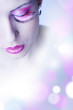 Occhio ragazza makeup rosa