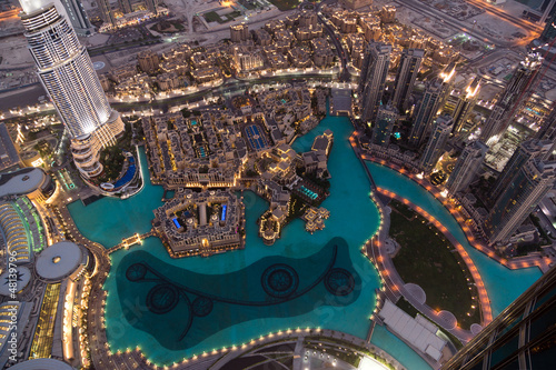 Photo: Dubai Fountain Area from Burj Khalifa Dubai Fountain Area from Burj Khalifa