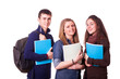 Happy Teenage Students on White