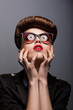 Parody. Mimic Woman in Futuristic Sunglasses - Fantasy