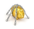 Chained piggy bank