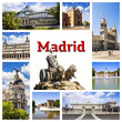 Madrid Collage. Symbols of the capital of Spain.