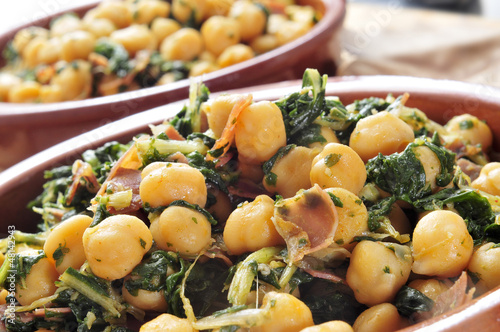 Photo: spanish espinacas con garbanzos, spinach with chickpeas, served spanish espinacas con garbanzos, spinach with chickpeas, served
