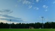 Time Lapse of Soccer Field at dusk with rolling clouds