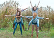 Photo: Four happy teen girls friends having fun outdoors Four happy teen girls friends having fun outdoors