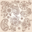 Vector: Ornate Henna Paisley Doodle Vector Design Elements Ornate Henna Paisley Doodle Vector Design Elements