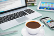 Illustration: Modern office workplace Modern office workplace
